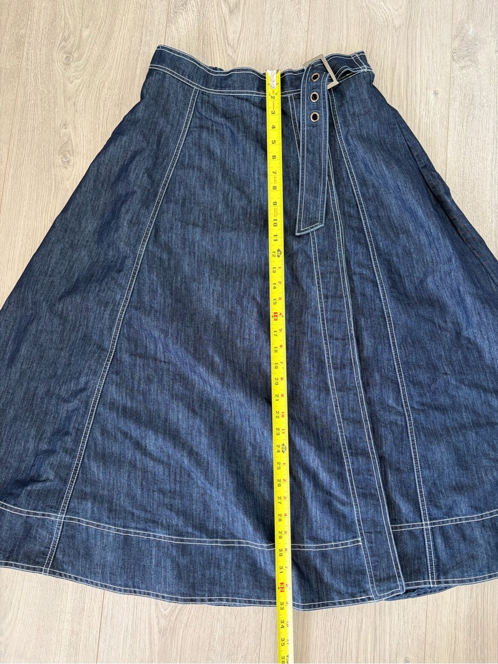 Anthropologie Pilcro Side-Slit Denim A-Line Midi Skirt - Picture 8 of 8